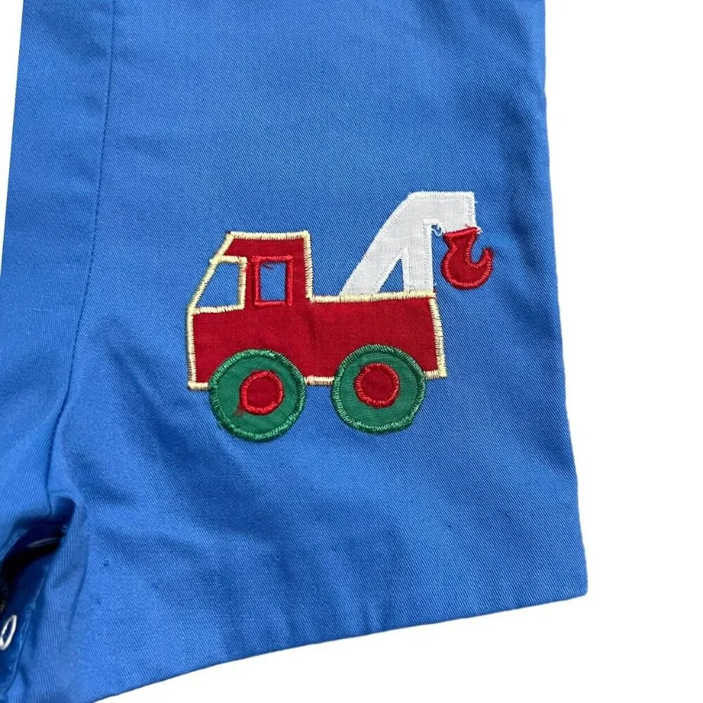 Vintage Tiny Togs 9m Tow Truck Jon Jon Romper & Hat Set